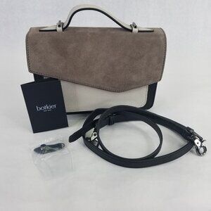 Botkier Cobble Hill Crossbody Bag Colorblock Suede Leather Top Handle Purse Sm